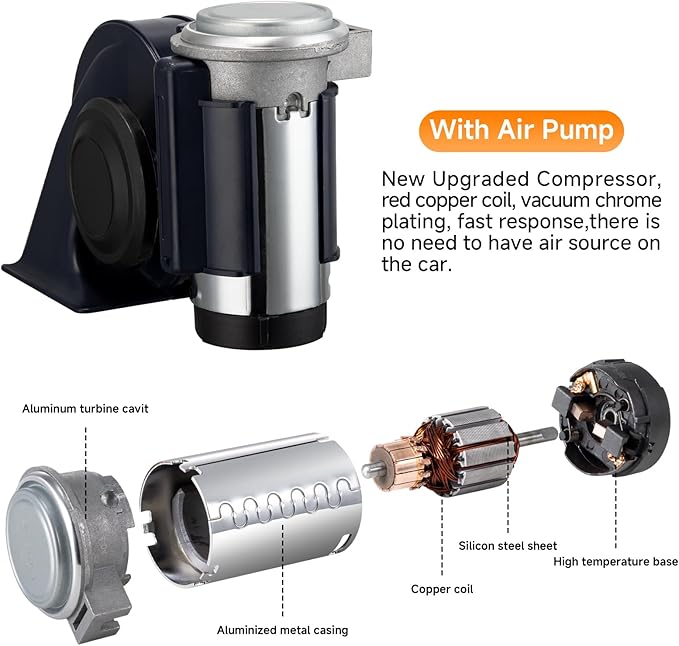 Air Horn, 12V 150DB Loud Train Horn kit - Image 4