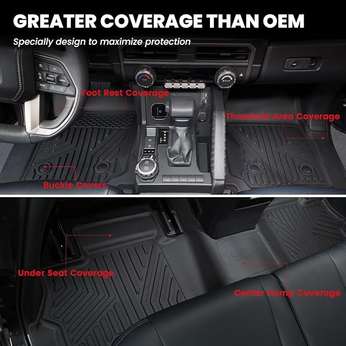 LASFIT Floor Mats for Toyota 4Runner 2025 5 Seats, All Weather TPE Custom Fit - Image 8