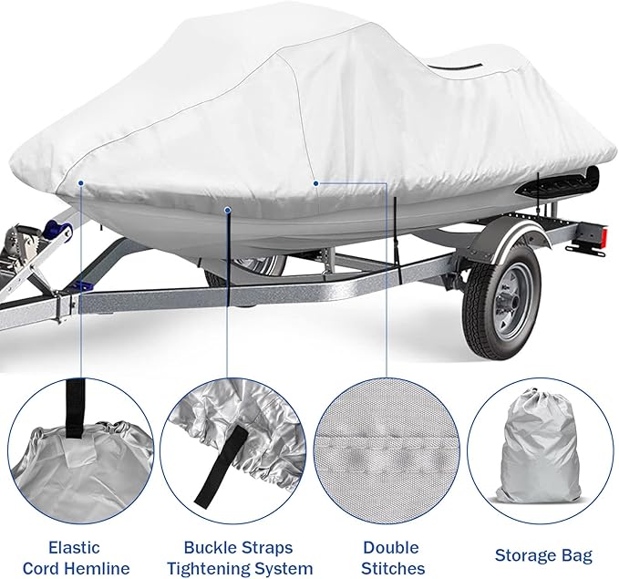 iCOVER Jet Ski Cover- Water Proof Heavy Duty Trailerable Personal Watercraft - Image 2
