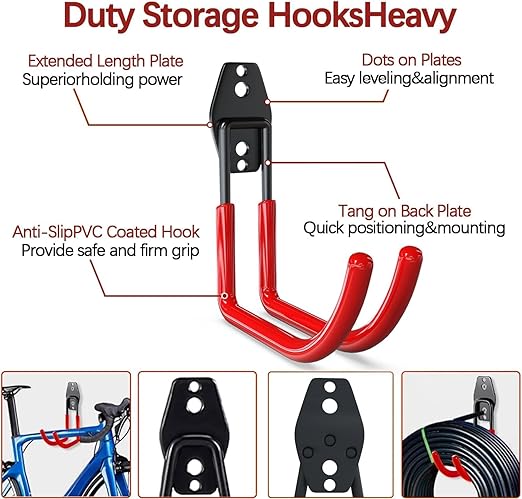 3-H Garage Wall Hooks 62 Pack, Heavy Duty Garage Hooks - Image 4