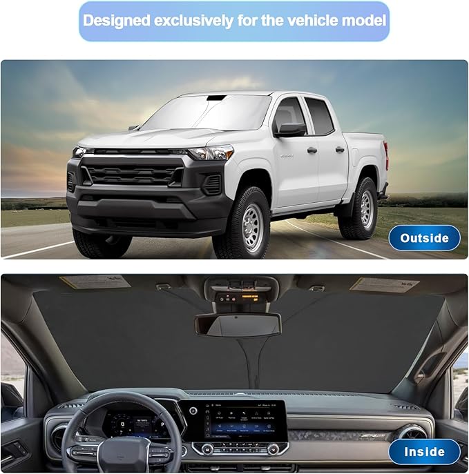 SXCY for 2023 2024 Chevy Colorado/GMC Canyon Windshield Sunshade 2023 2024 - Image 2
