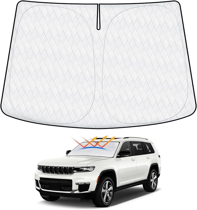 Windshield Sun Shade Fit for Jeep Grand Cherokee/Grand Cherokee L 2021-2024 2025 by cartist