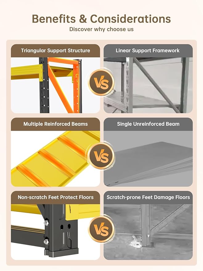 4-Tier Storage Shelves, Adjustable Industrial Metal Shelf System, 000lbs - Image 5