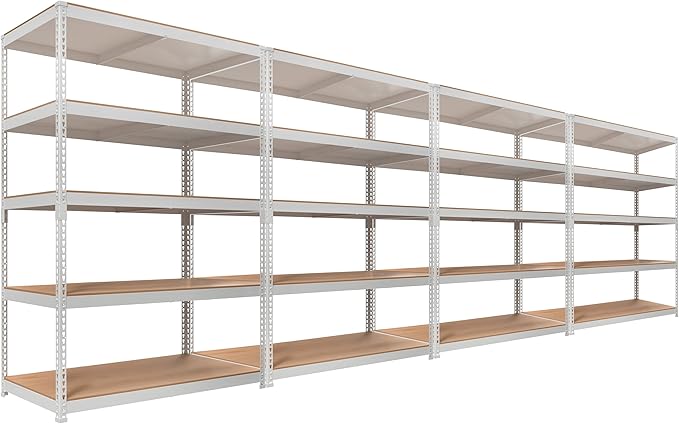 HOMEDANT White 5 Tier Laminated Boltless Heavy Duty Garage Storage Adjustable by TheBestOrganizingSolution