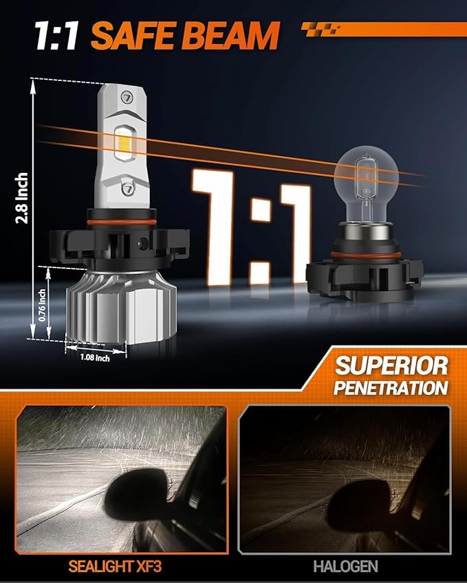 SEALIGHT 5202 LED Fog Light Bulbs or DRL, 18000LM 800% Brightness 5202 5201 - Image 6