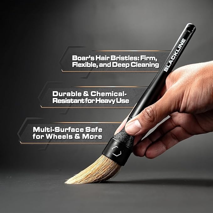 Blackline Car Care Boar Hair Brushes- Luxury Car Detailing Brush Set - Image 4