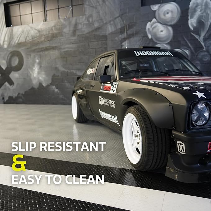 Big Floors RaceDeck Diamond Plate Design, Durable Interlocking Modular Garage - Image 5
