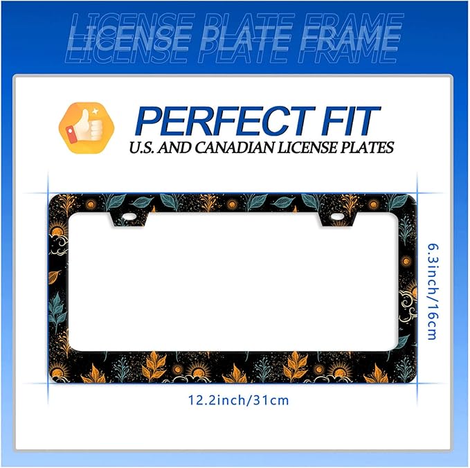 Galaxy License Plate Frame Colorful Starry Sky License Plate Stainless Steel - Image 7