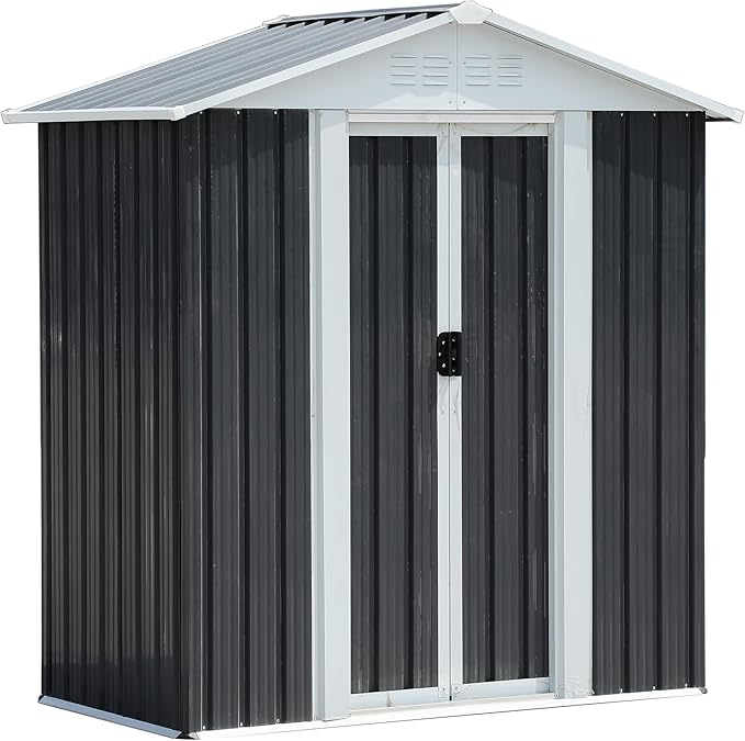 5x3 FT Outdoor Storage Shed, Metal Garden Shed - Image 7