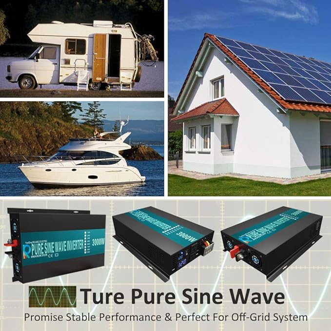 WZRELB 3000W 12V Pure Sine Wave Solar Power Inverter DC AC Converter - Image 6