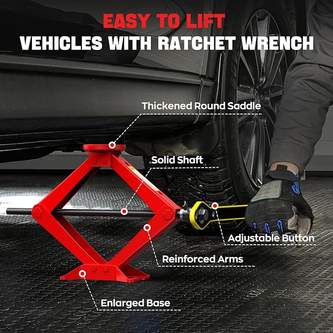 Scissor Jack for Car 2.5 Ton Car Jack Kit, Tire Changing kit - Image 3