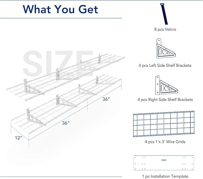 FLEXIMOUNTS 12-inch-by-72-inch Wall Shelf Garage Storage Rack Wall Mounted - Image 3