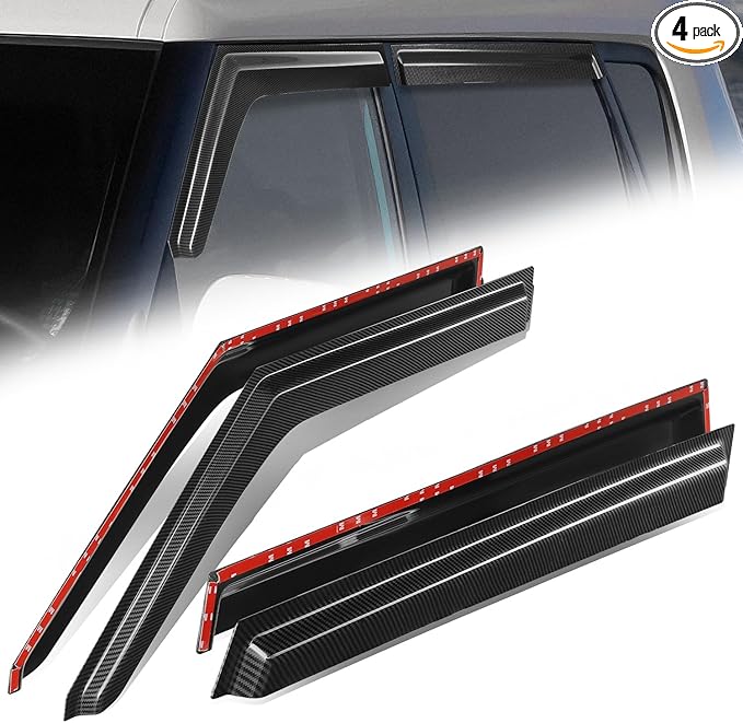 Auto Dynasty 4Pcs Carbon Fiber Pattern Window Visors Compatible by AutoDynasty