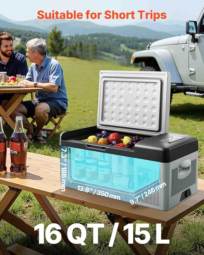 VEVOR 12 Volt Refrigerator 16 Qt, Portable Mini Car Fridge - Image 2