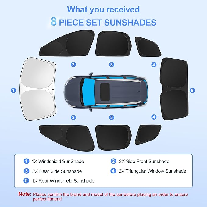 8pcs Car Window Shades for Volvo XC60 2018-2024 2025 Accessories, Windshield - Image 7