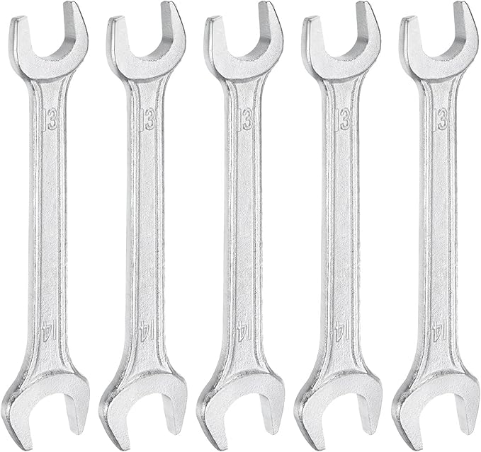 HARFINGTON 5pcs Double Open End Wrench 13mm x 14mm Metric 15 Degree Offset by HARFINGTON