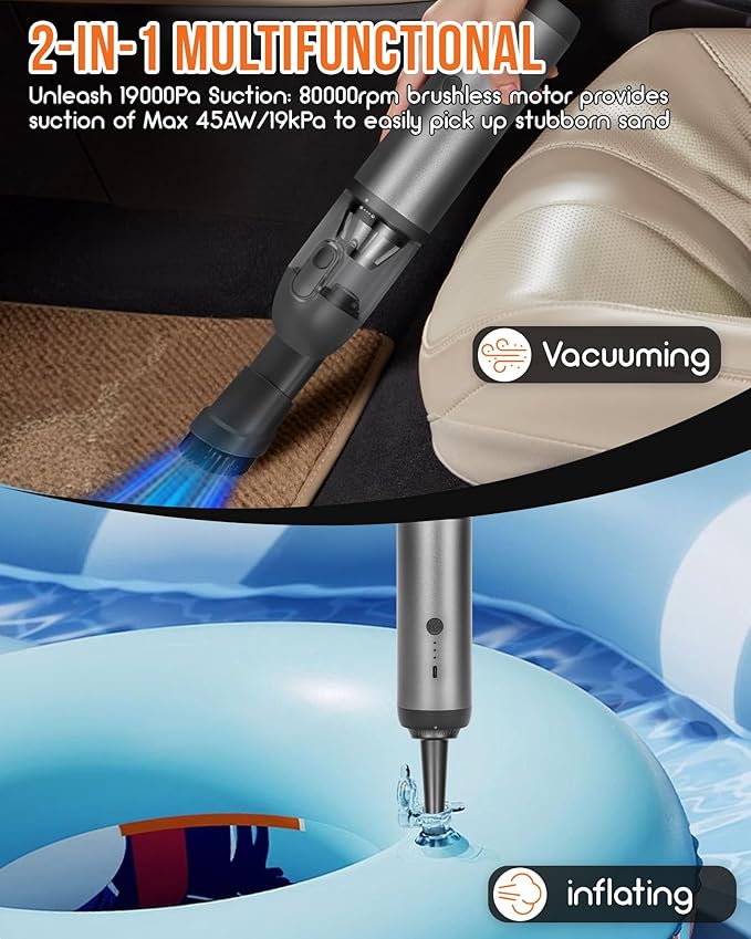 Car Vacuum, Aluminum Alloy V8 Handheld Vacuum Portable, Durable Cordless Vacuum - Image 5