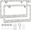 2 Pack License Plate Frames for Women, Sparkly Rhinestone Diamond Car by Unknown