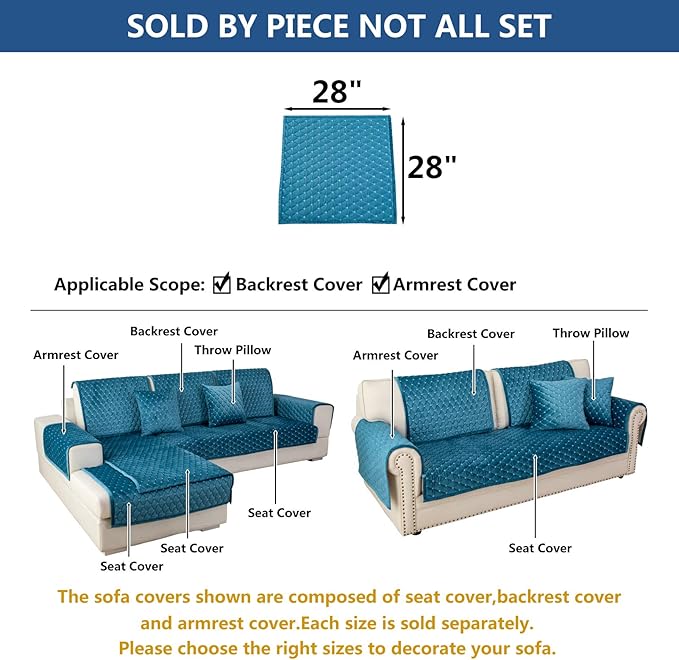 Eismodra Armrest Covers, Couch Cover, Sofa Cover, Backrest Covers, Anti-Slip - Image 5