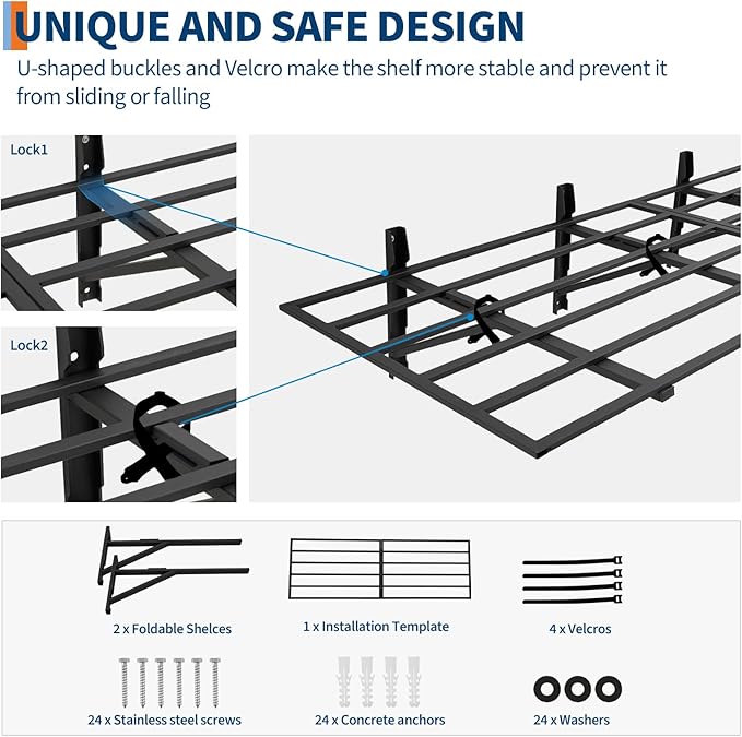 Garage Storage Shelving Wall Mounted, 2 Pack 2x6Ft, Loads 1600 Lbs Heavy Duty - Image 4
