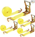 4 Pack 2 Inch Ratchet Straps Heavy Duty 20ft Tie Down Straps Ratchet by LISHINE