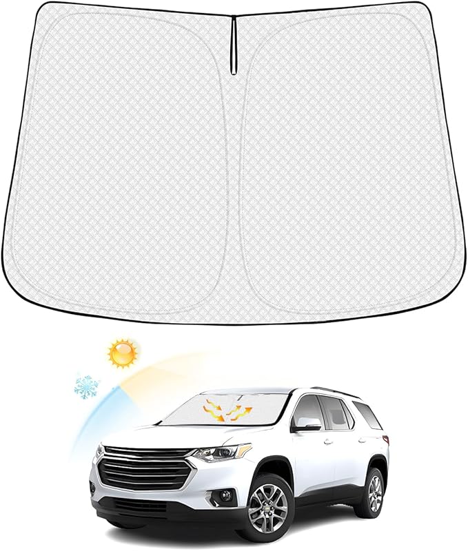 Windshield Sun Shade for Chevrolet/Chevy Traverse 2018-2025 2026 Accessories by Canvcle
