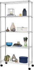 BestOffice 14Dx30Wx60H 5-Tier Wire Shelving Unit Steel Large Metal Shelf by BestOffice