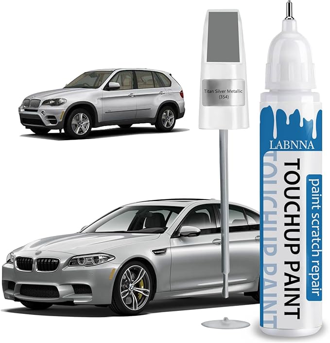 Titan Silver Touch Up Paint for BMW-Exact Match 2 in 1 touchup Paint Pen for by LABNNA