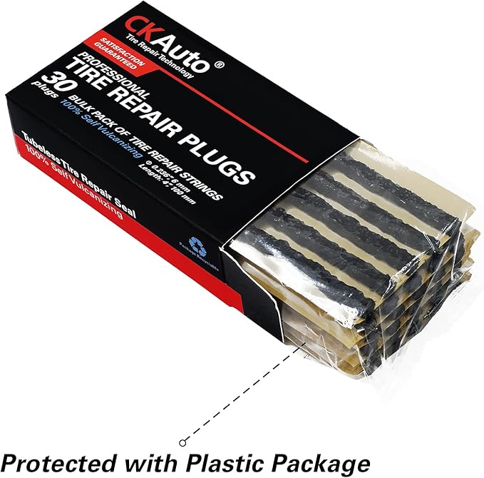 CKAuto 30pcs 4" Black Tire Repair Strings, Automotive Tool Tire Repair Plugs - Image 3