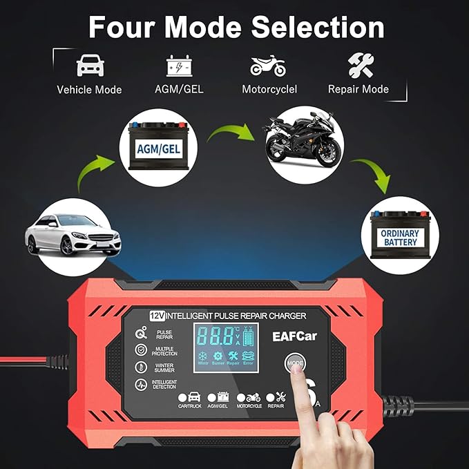 6-Amp Battery Charger, 12V Trickle Charger Car Battery Charger, Smart Automatic - Image 5