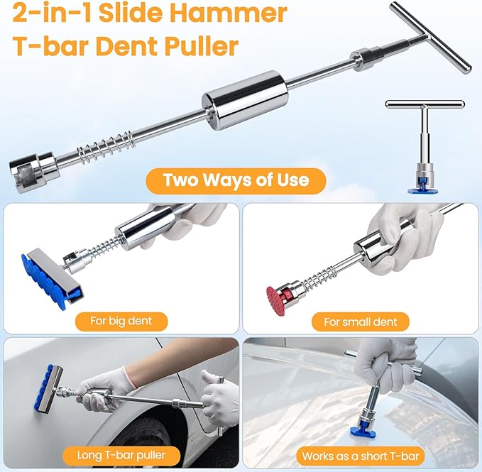 134PCS Dent Puller, Paintless Dent Removal Kit – All-in-One Car Dent Puller Kit - Image 4