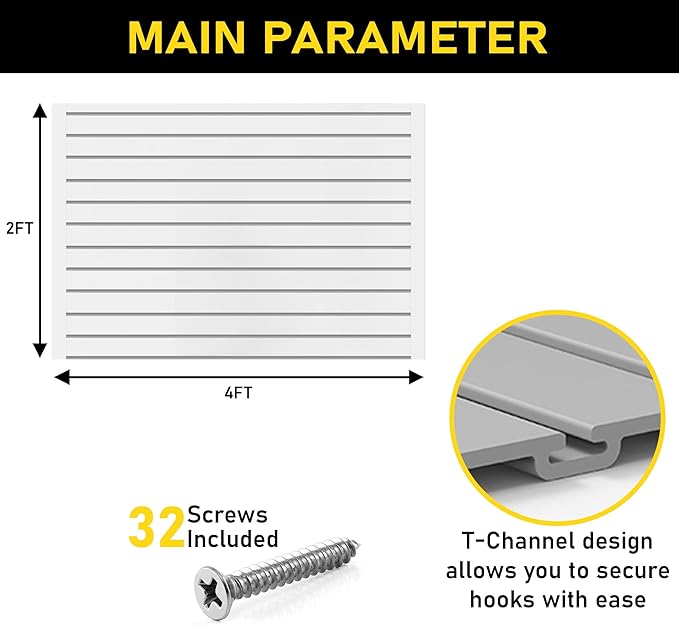 DLDIRECT Slatwall Panel Garage Wall Organizer: Heavy Duty Mounted PVC Rack - Image 7