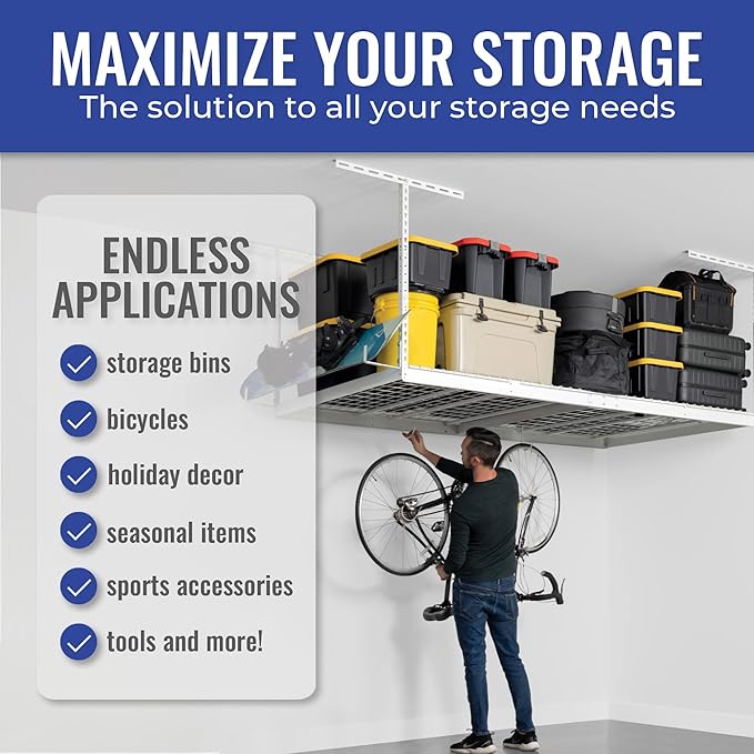 SafeRacks 4x8 Overhead Garage Storage Rack Heavy Duty - Image 3