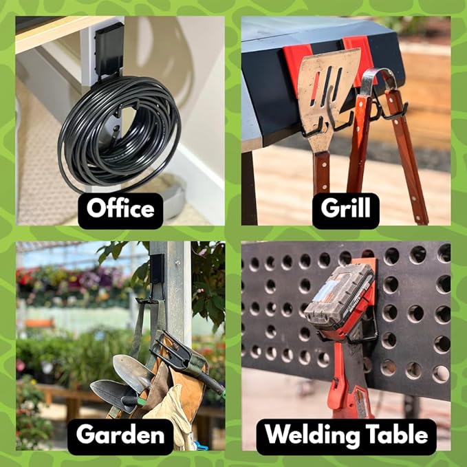 GATOR MAGNETICS Open Storage Hook: 4in Black 3-Pack, The Ultimate Workshop & - Image 5