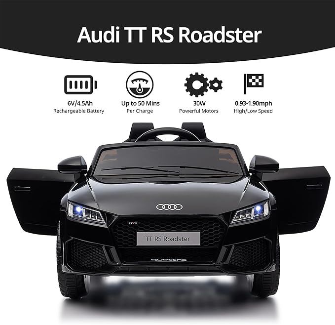 Electric Car for Kids, Licensed Audi 6V Kids Ride on Car Toy for Toddlers - Image 3