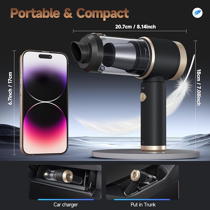 Car Vacuum Portable Cordless, Hand Vacuum - Image 7