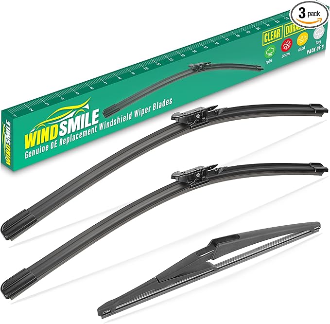 28" 26" 12" Windshield Wiper Blades Replacement by WINDSMILE