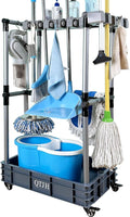Floor-Standing Multi-Functional Cleaning Tool Organizer storage broom mop and by QTJH