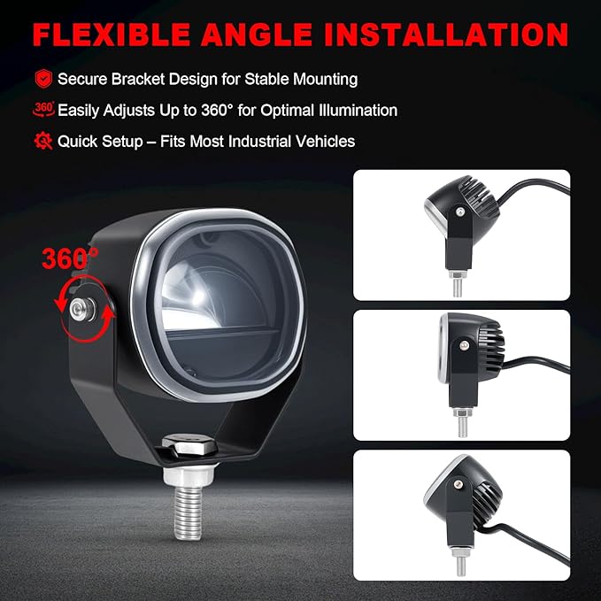 Forklift Arc Safety Light, LED Warning Lamp Red Line Projection, Aluminum - Image 4