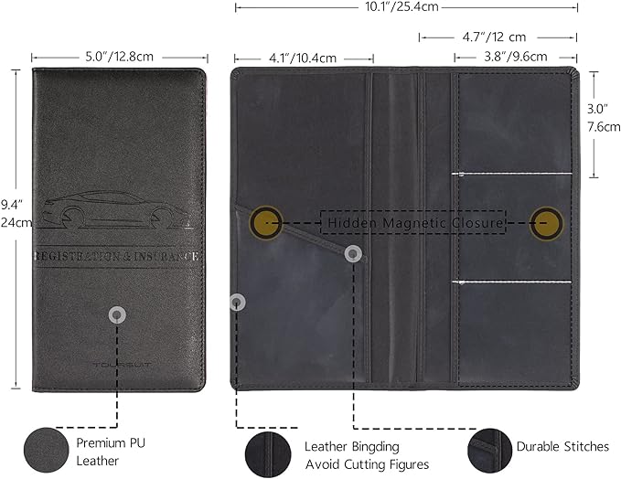 TOURSUIT Car Registration and Insurance Card Holder, Vehicle License Document - Image 4