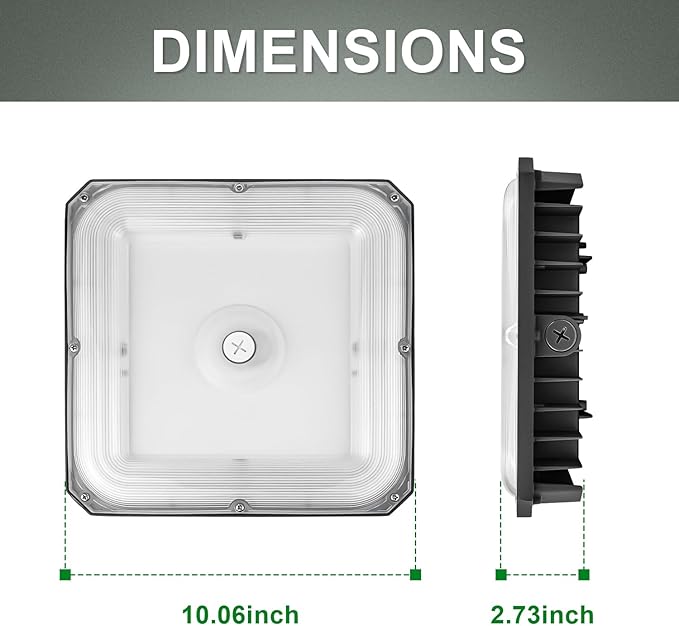 80W/60W/40W Power Selectable LED Canopy Garage Light - Image 4