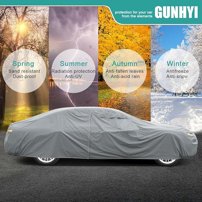 16 Layers Car Cover Waterproof All Weather, Heavy Duty Outdoor Car Cover - Image 5
