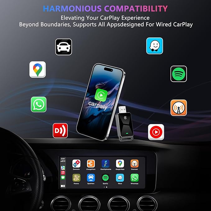 Wireless CarPlay Adapter for Apple CarPlay，Convert Wired to Wireless iPhone - Image 9