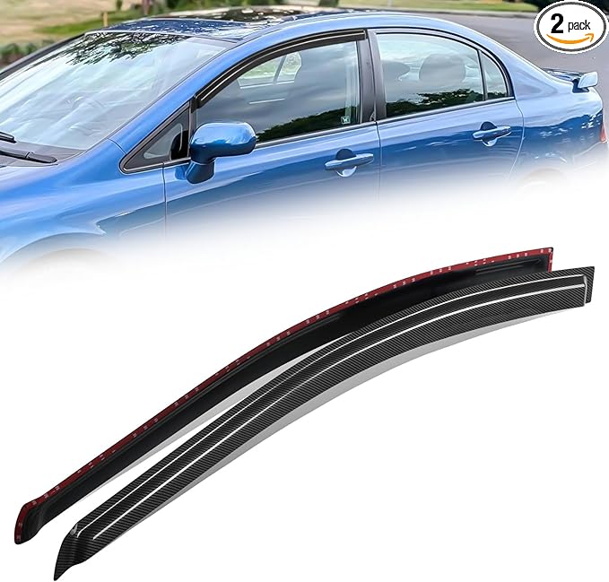 Auto Dynasty 2Pcs Carbon Fiber Pattern Window Visors Compatible by AutoDynasty