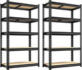 REIBII Set of 2 Storage Shelves 5 Tier Garage Shelving Heavy Duty Metal by REIBII