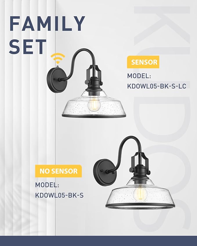 kudos Dusk to Dawn Outdoor Wall Sconce, Exterior Garage Light Fixtures - Image 7