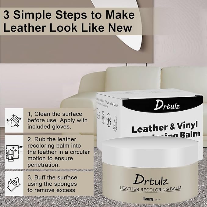 Leather Recoloring Balm, Leather Color Restorer Conditioner, Leather Restorer - Image 5