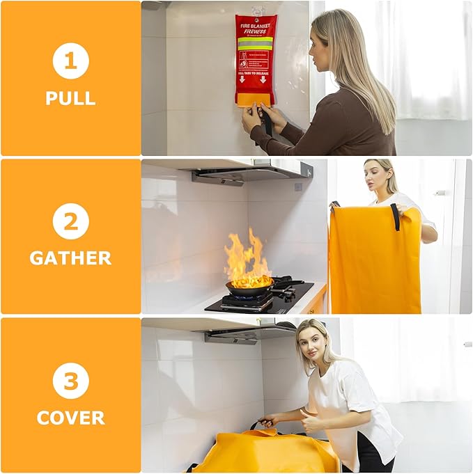 Emergency Fire Blanket, 39.4X 39.4inch Fire Extinguisher Blanket - Image 3