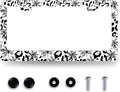 Leopard License Plate Frame Abstract Tropical Palm Trees License Plate by RNKATIH