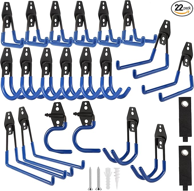 Garage Hook Heavy Duty Wall Storage Hangers, 22 Pack Garage Storage Hooks Steel by Unknown